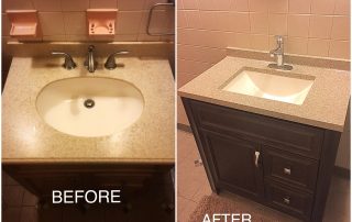 Before and After of Bathroom sink