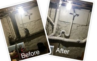 Before and After Cast Iron Sewer Line Replaced with PVC